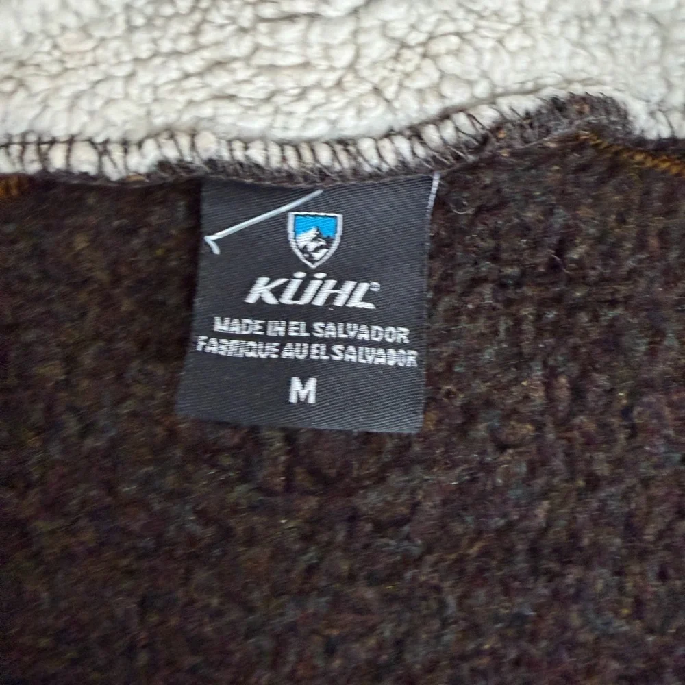 Kuhl Alfpaca Fleece Quarter Zip Pullover Sweater Jacket Womens Size M Brown - Picture 2 of 7